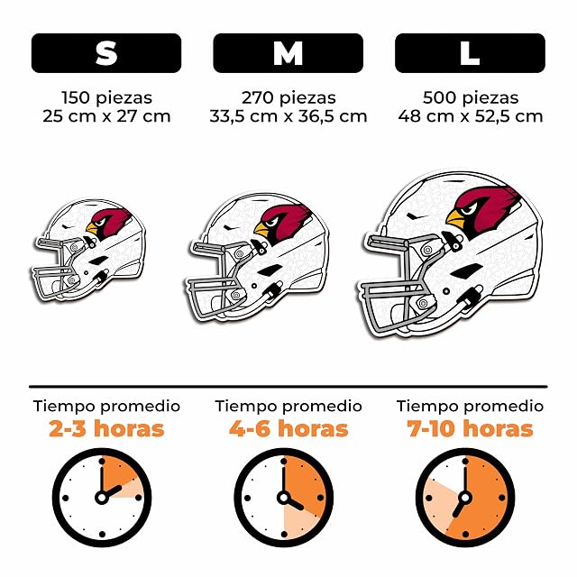Foto 4 de 8 de Iconic Puzzles - Casco Arizona Cardinals, Rompecabezas de Madera con Licencia Oficial de la NFL, 100%…