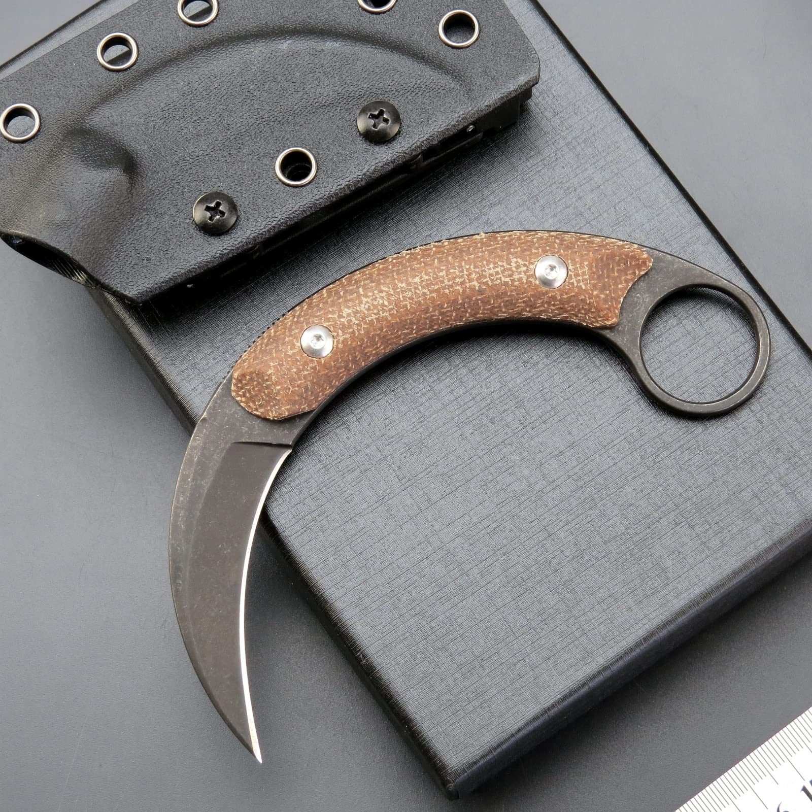 Snapklik.com : Ccanku C16901 Fixed Blade Knives D2 Steel Micarta Handle ...