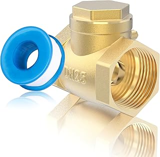 SYWUWV 1" One Way Check Valve, DN25 Swing Brass Non-return Check Valve To Prevent Water Backflow, 1" Female Thread Horizontal Fuel Oil Water Gas Air Check Valve To Prevent The Medium Backflow