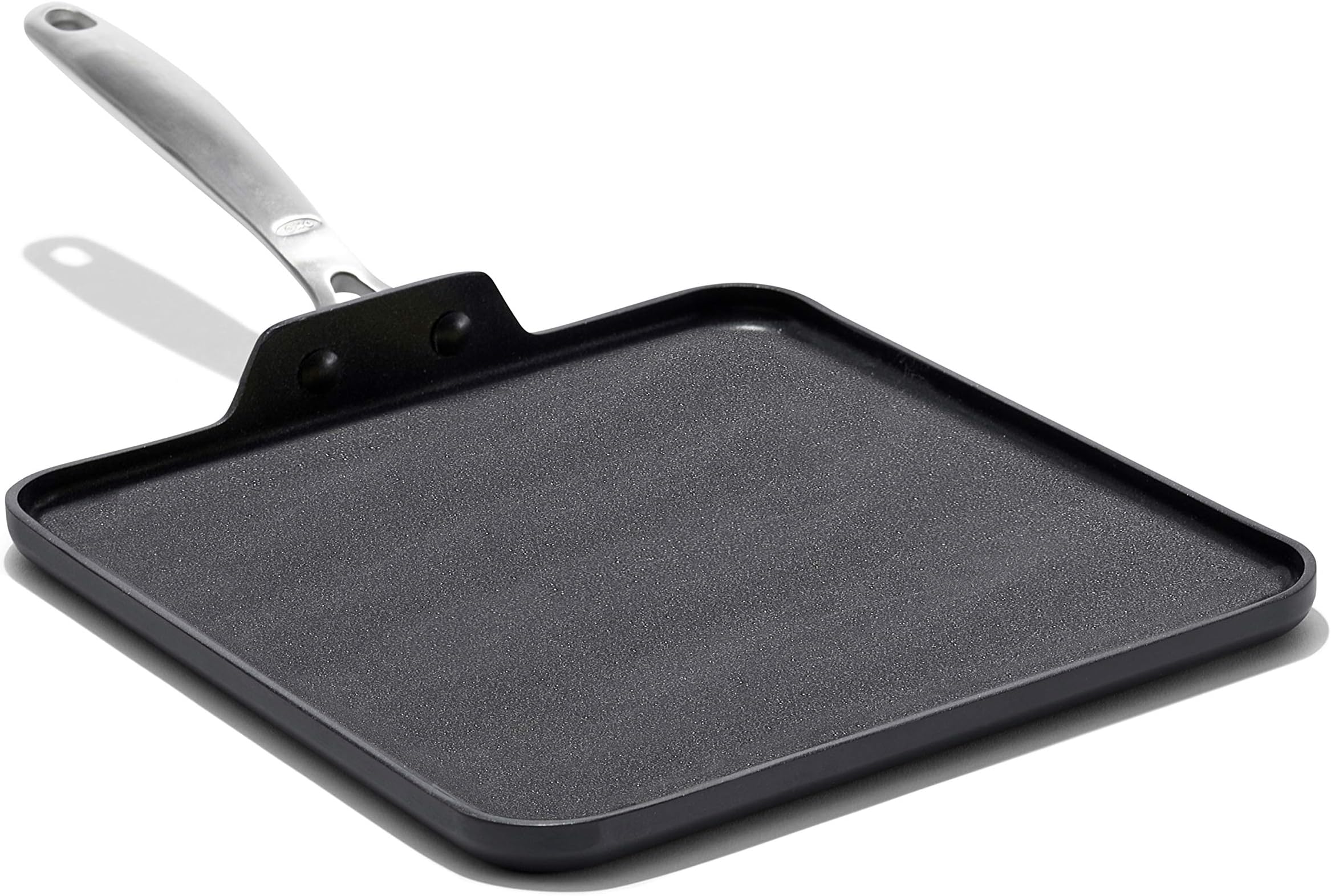 Enhanced 11" Griddle Pan, PFAS-Free Ceramic Nonstick, Durable Hard Anodized Cookware, Scratch Resistant, Stainless Steel Handle, Good Grips, Dishwasher Safe, Oven safe, Black