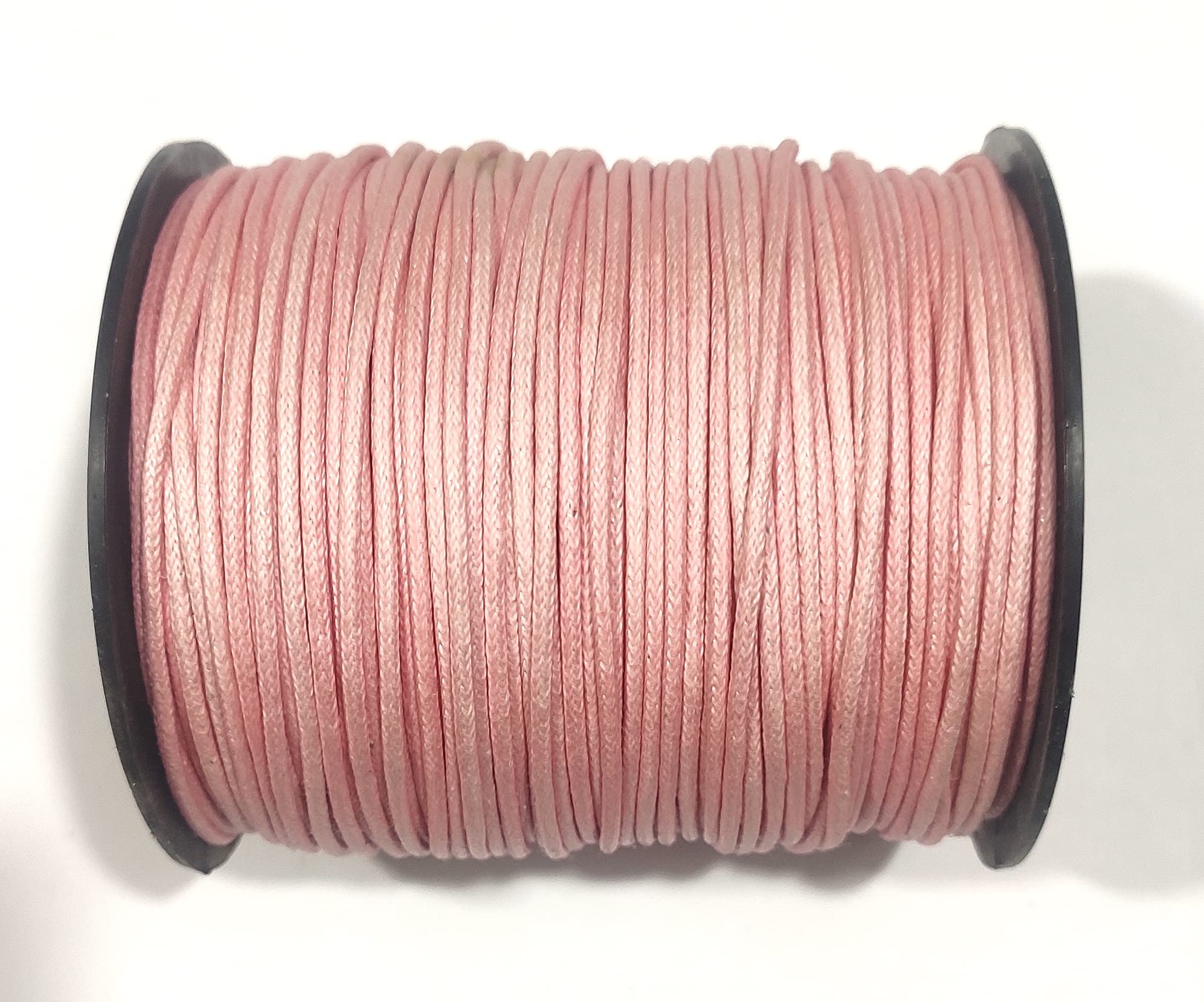 OMX (100 Mtr/Roll) String Waxed Cotton Cords Round Accessories for Jewelry Making Pack of 1 Piece,1.5 MM Thick (Pink)-image-1