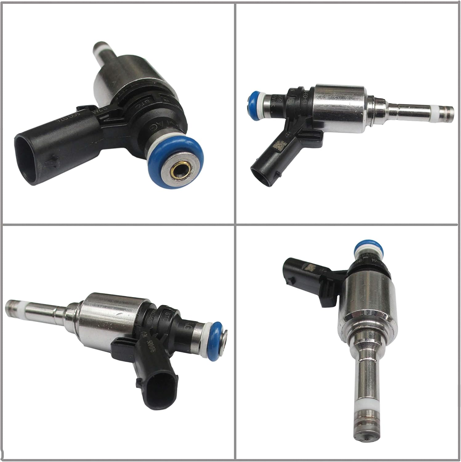 JEM&JULES 4x Metal Fuel Injectors for Audi A4 A3 A5 TT VW T5 Eos CC 2.0L Turbo 0261500076