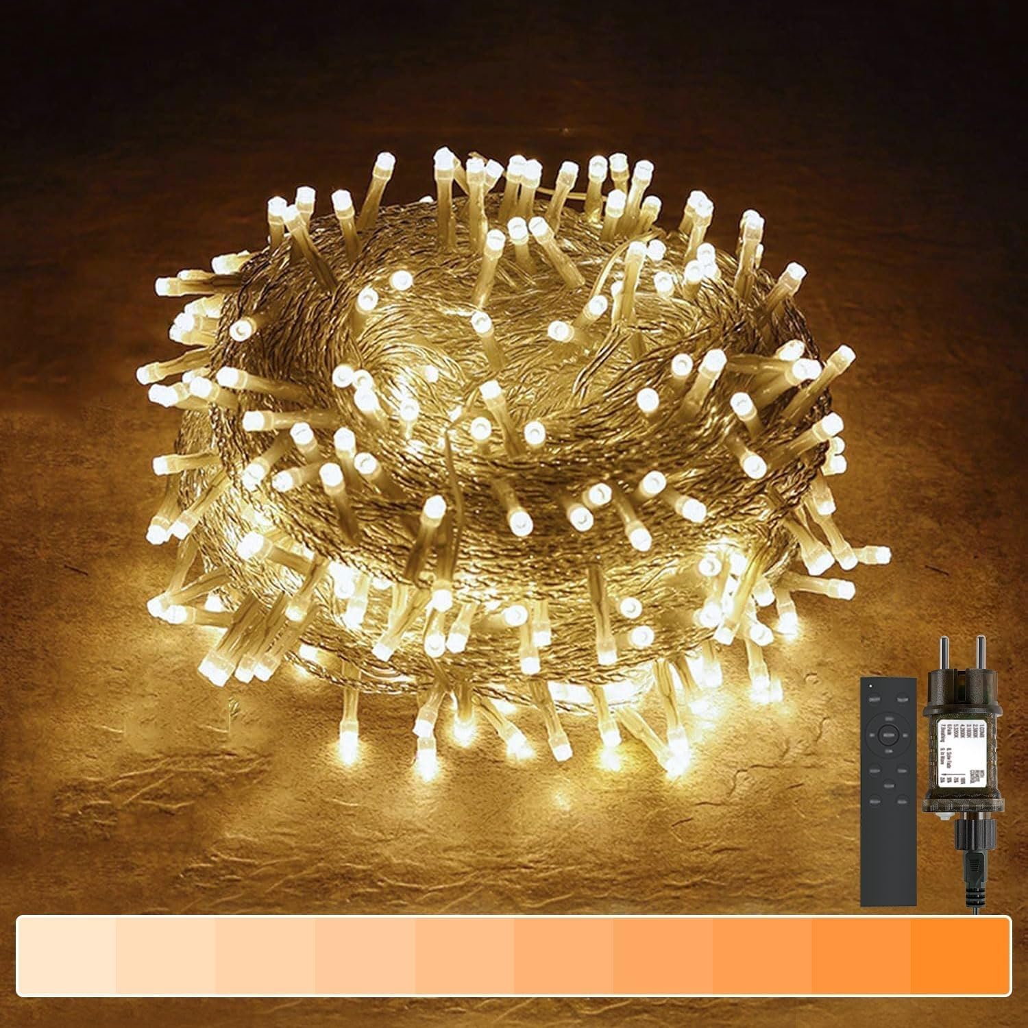 gresonic Guirnalda de luces, Navidad y mucho más, blanco cálido (mando a distancia, 400 LED)