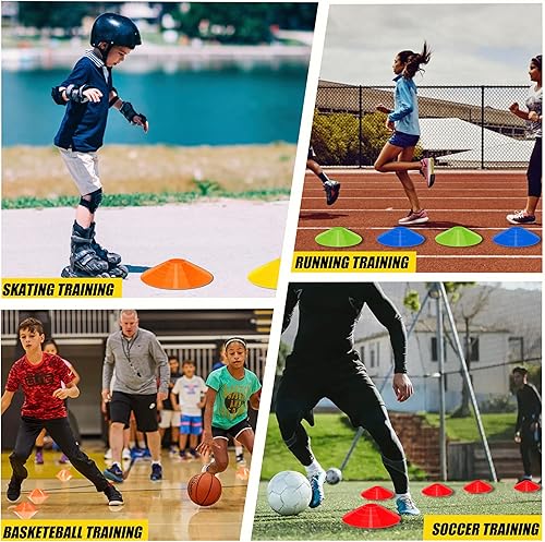 Miniatura 5 de Paquete de 2550 conos de disco para deportes, conos de entrenamiento de agilidad para fútbol, fútbol, baloncesto, entrenamiento, equipo de práctica