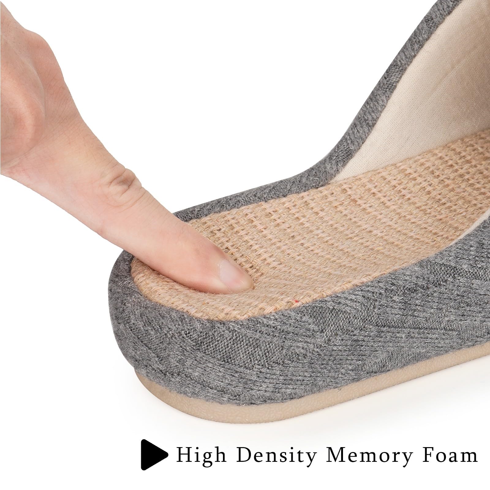 Eagsouni Pantofole di Lino Donna Antiscivolo in Cotone Casual Confortevole Ciabatte da casa Quattro Stagioni Morbide Pantofola