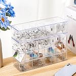 2 Pack Cable Organizer with 20 Wire Ties, Clear Plastic Cord Charger Storage Box with Clear Lid for Home Office Desk Organization and Accessories