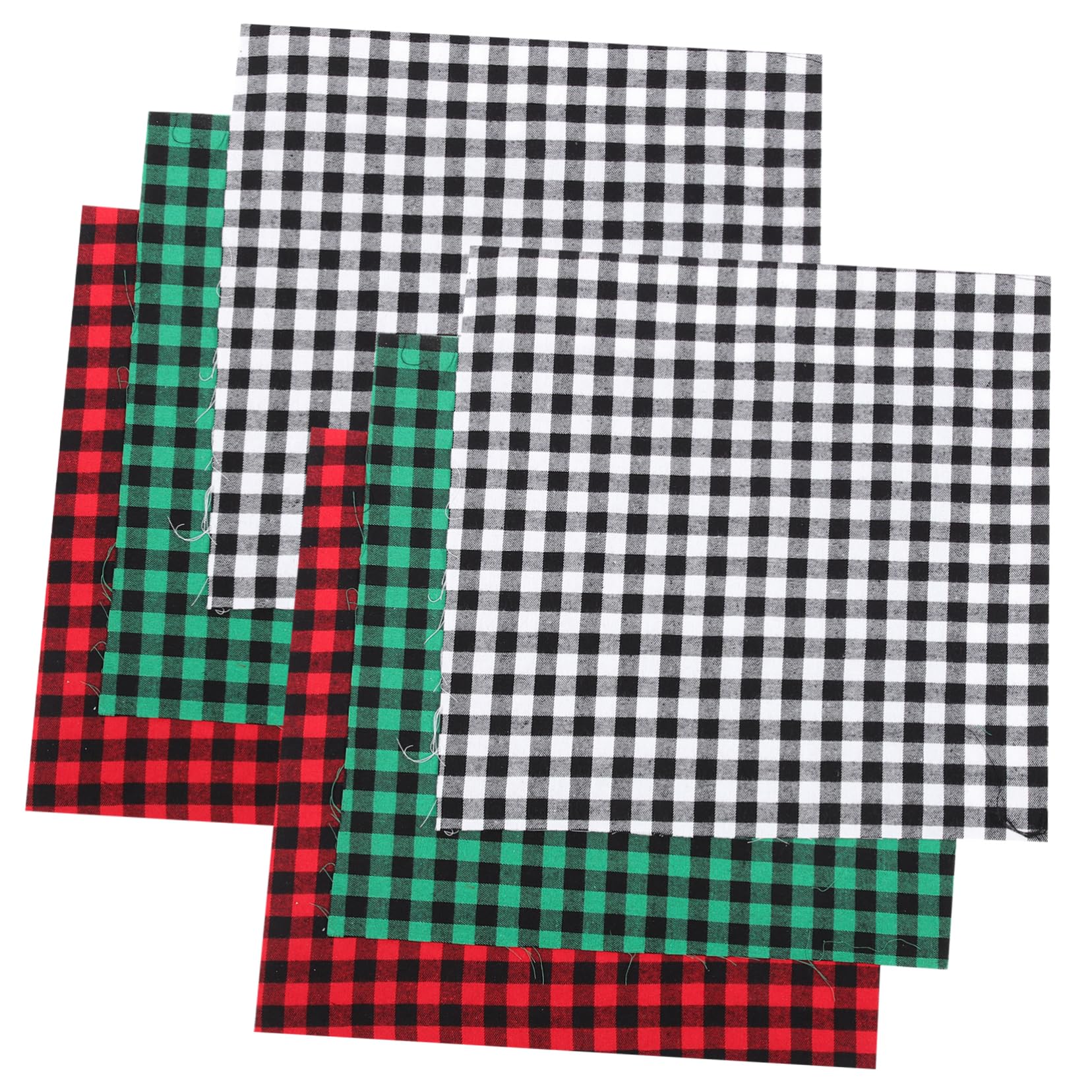 ULDIGI 6-Piece Christmas Fabric Set Xmas Patchwork Cloth DIY Sewing Material Plaid Cotton Fabric Sheet