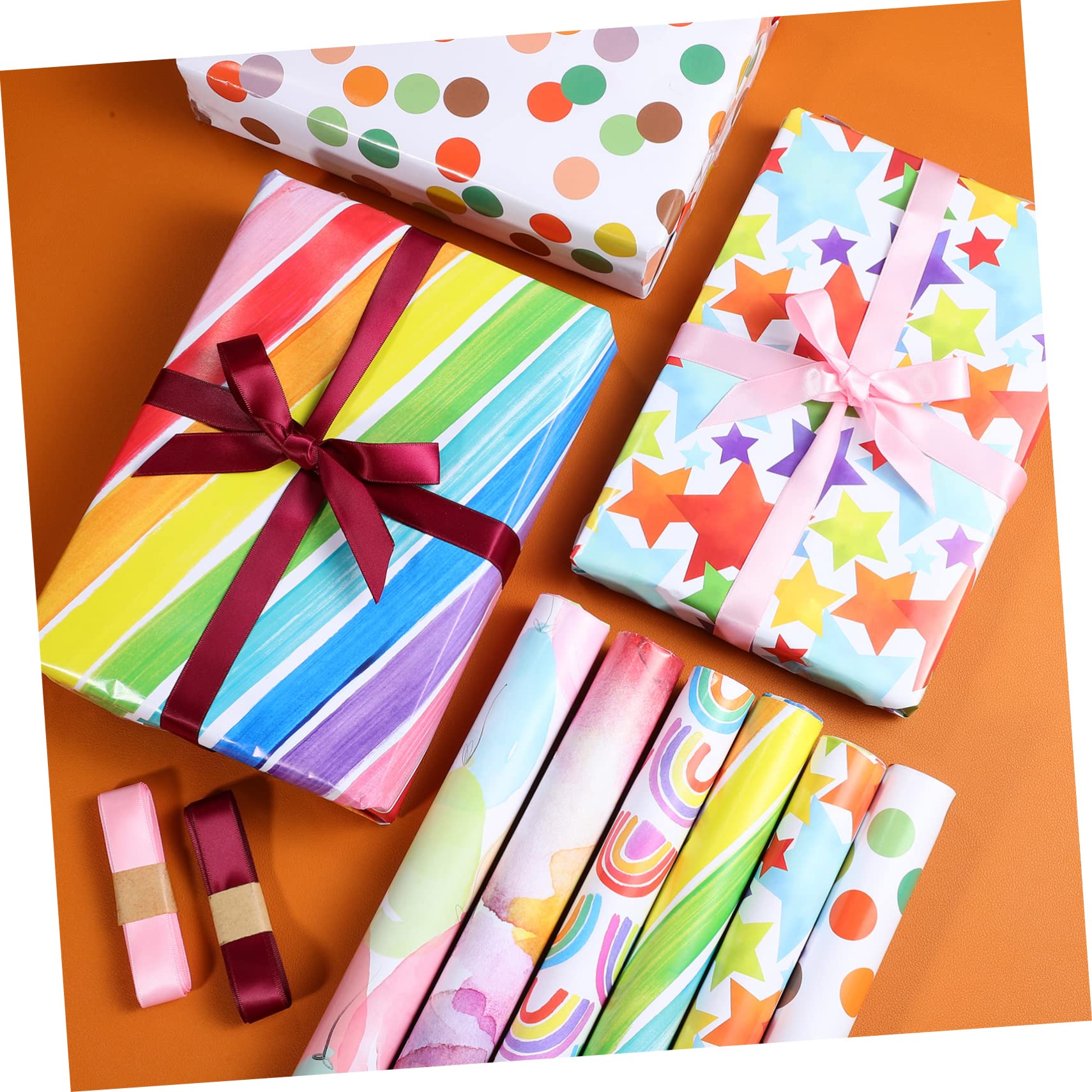 HAMPPLIES Geschenkpapier Für Geburtstag Geburtstagspapierrollen Mit Muster Diy Handwerk Papiere Für Großbestellungen Geschenkverpackung Für Männer Und Frauen