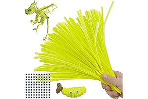 Super-Thick Jumbo Fluorescein Yellow Chenille Stems for Colorful Crafting