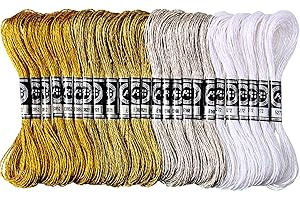WILLBOND 24 Skeins Gold Embroidery Thread