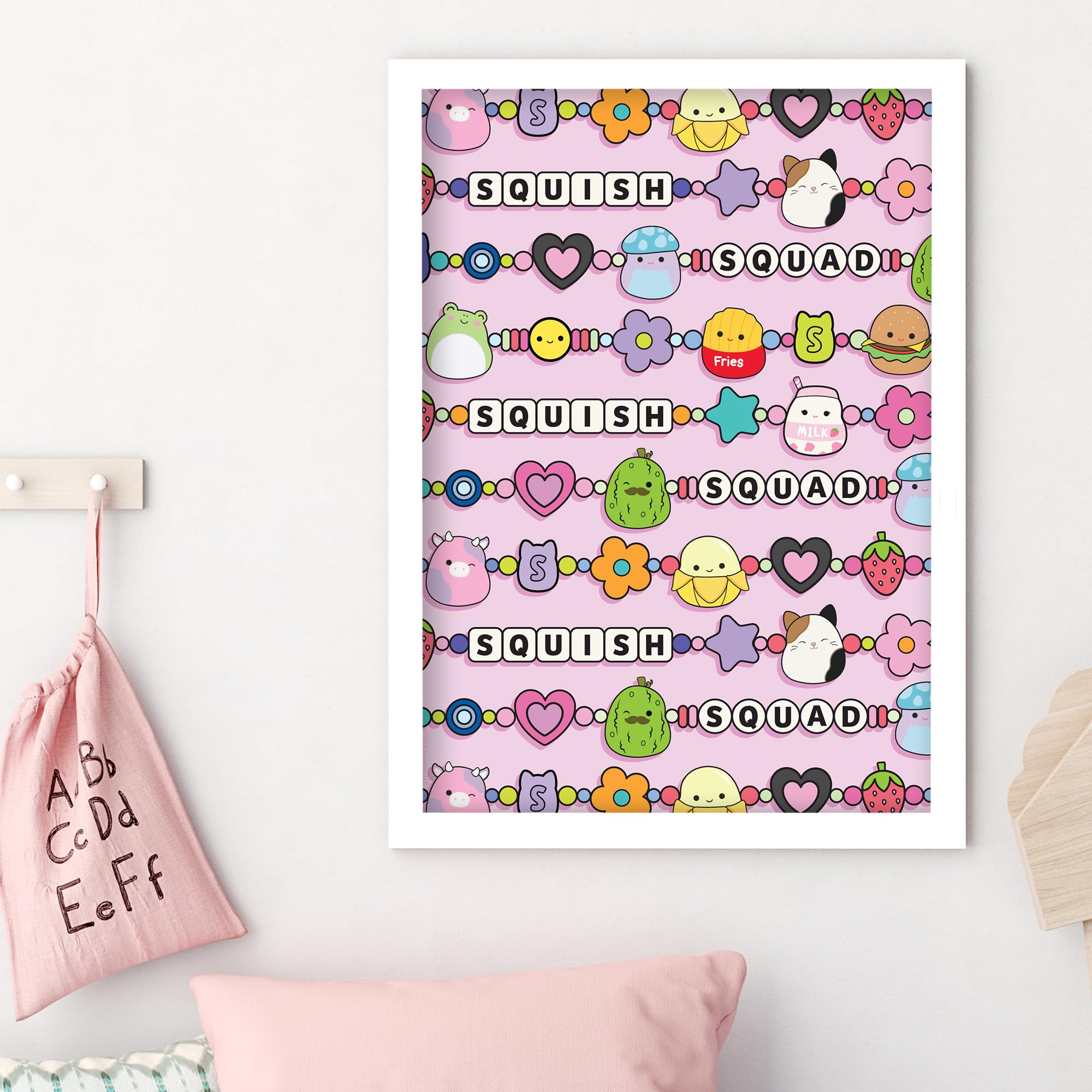 Themed Multicolour Squishmallows Print - Squish Squad Friendship Bracelets Poster Wall Art (42Cm X 59.4Cm - A2)