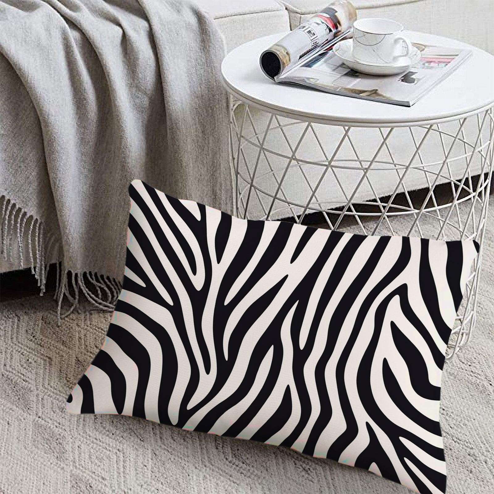 Juego de Ropa de Cama de 3 Piezas,Microfibra Rayas de Cebra y Sencillo Cebra de Animales Salvajes Juego de Fundas Edredón con 1 Funda Nórdica + 2 Funda de Almohada (Negro,Cama 135/150,220×240CM)