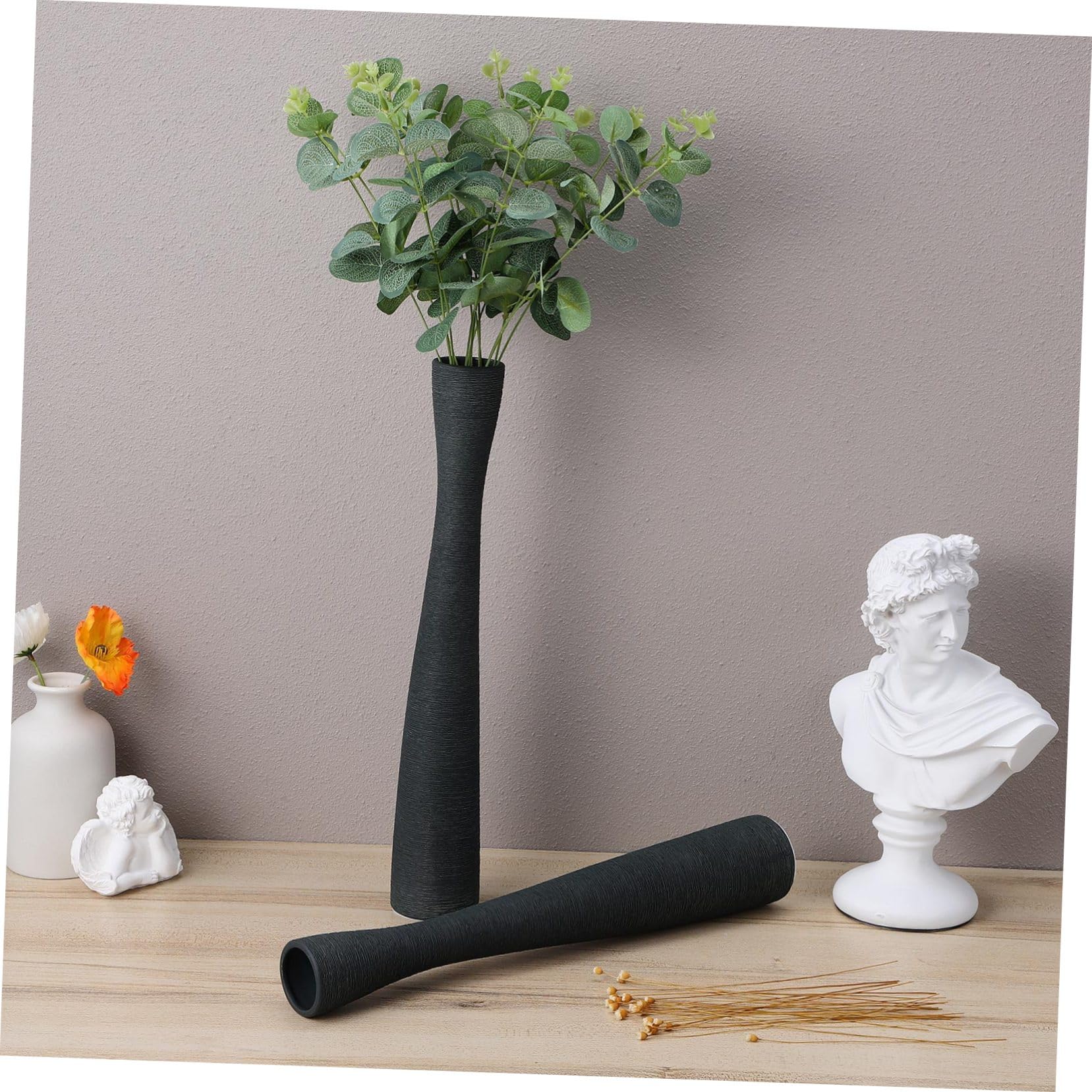 Toddmomy 2 Piezas Jarrones de Cerámica de Suelo de Jarrones y Esbeltos para Decoración Vases Estéticos con Cuello Estrecho Flores y Ramas Decorativas