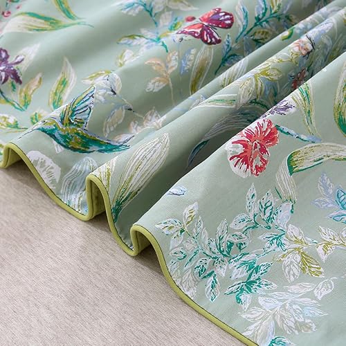 Miniatura 8 de URBONUR Juego de funda de edredón floral verde, tamaño matrimonial, 100% algodón egipcio satinado, juego de ropa de cama con estampado de mariposas