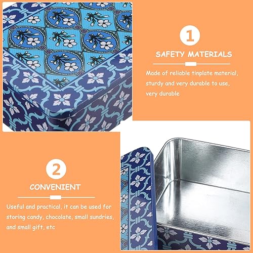 Miniatura 2 de Zerodeko Caja vacía de hojalata de metal Caja de almacenamiento de hojalata con bisagras de metal Caja de almacenamiento de joyería con tapa Caja