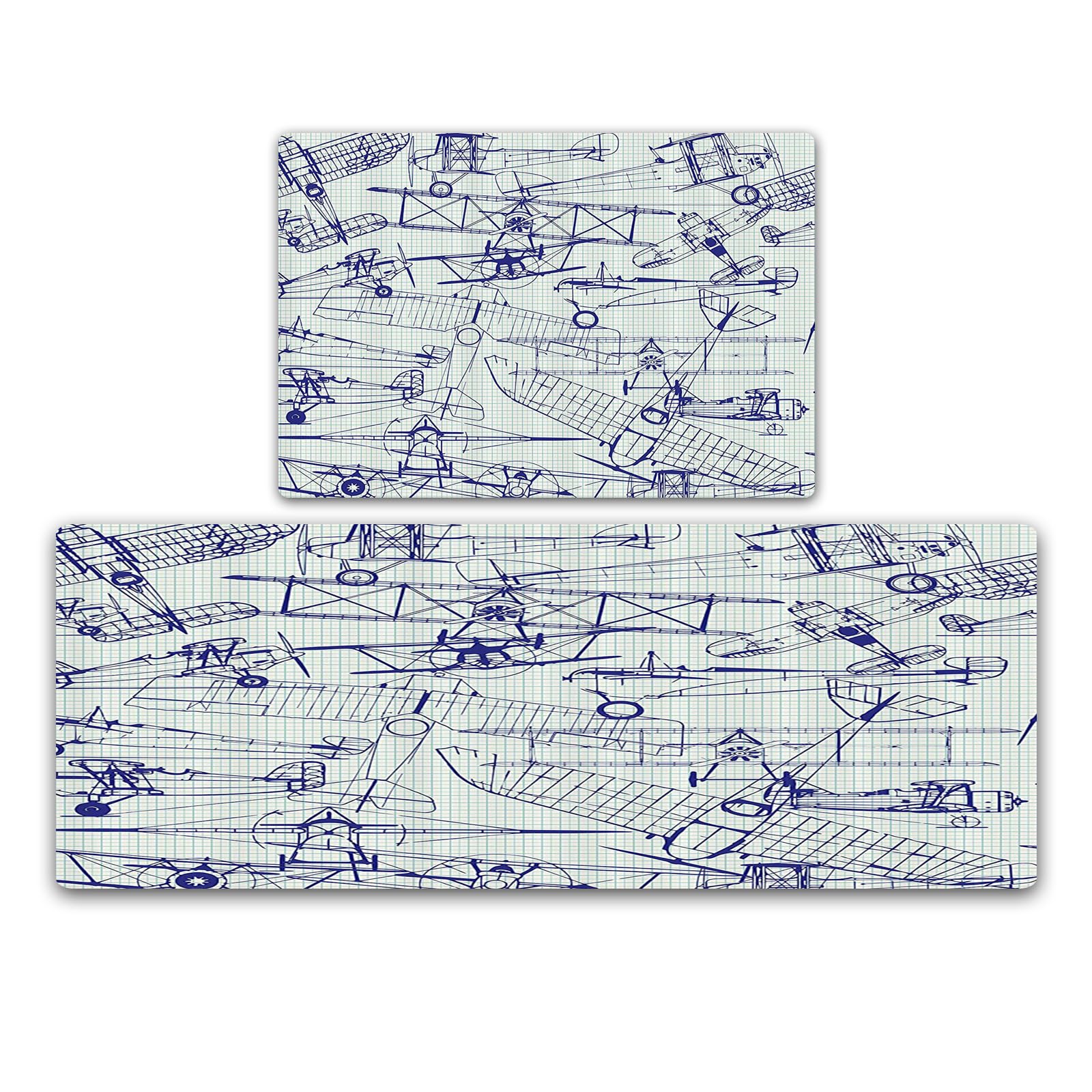 Tappeto Da Cucina Assorbente Con Disegno Aerei Di Carta - Antiscivolo, Lavabile, Per Cucina, Corridoio, Lavanderia