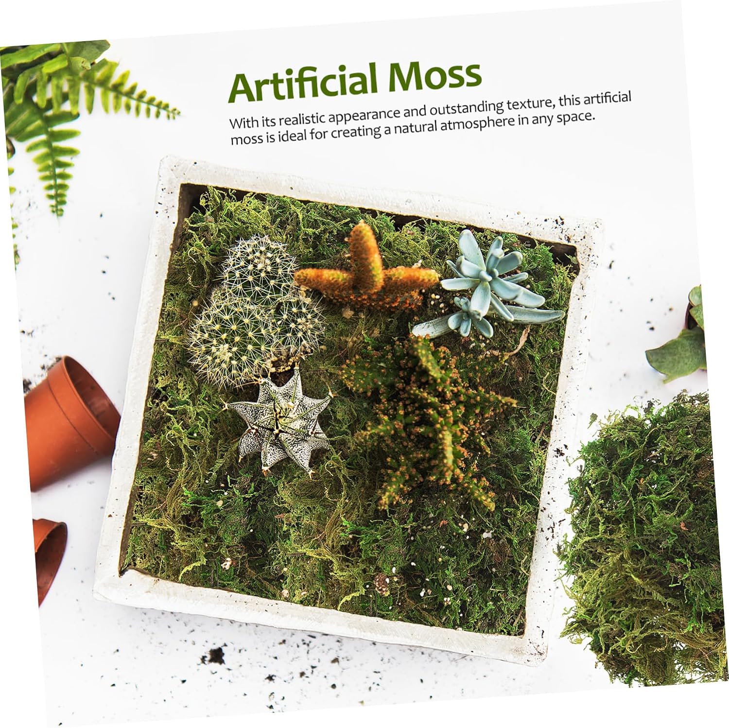 Alipis 200g Faux Moss for Crafts and Decor Green Stained Artificial Moss for Potted Plants Wreaths and Projects Easy to Maintain Versatile Indoor Decoration