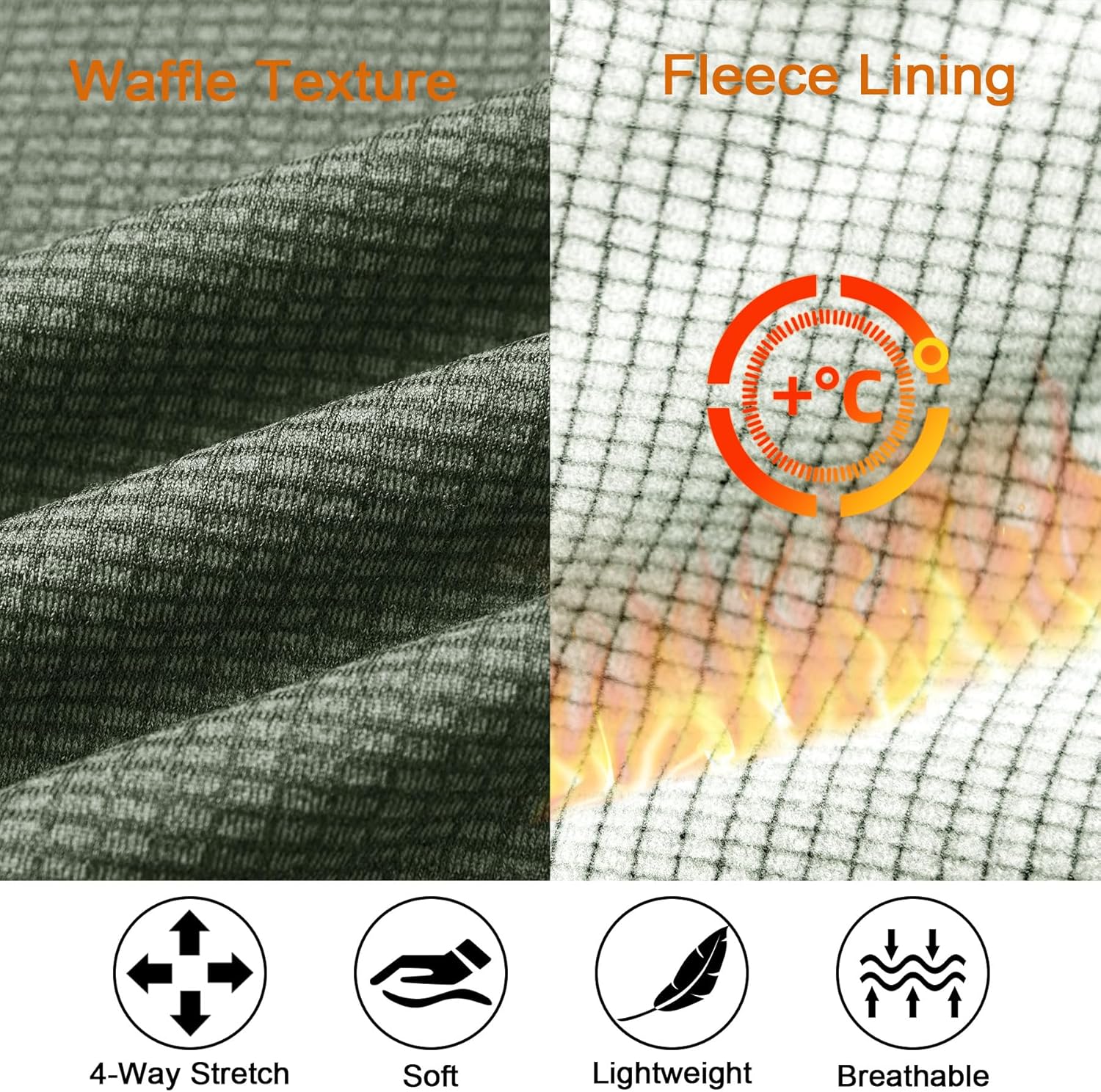 M MAELREG Mens Quarter Zip Pullover Golf Casual Fleece Lined Warmth Lightweight Stretch Mock Neck 1/4 Zip Sweatshirts for Men - Image 5