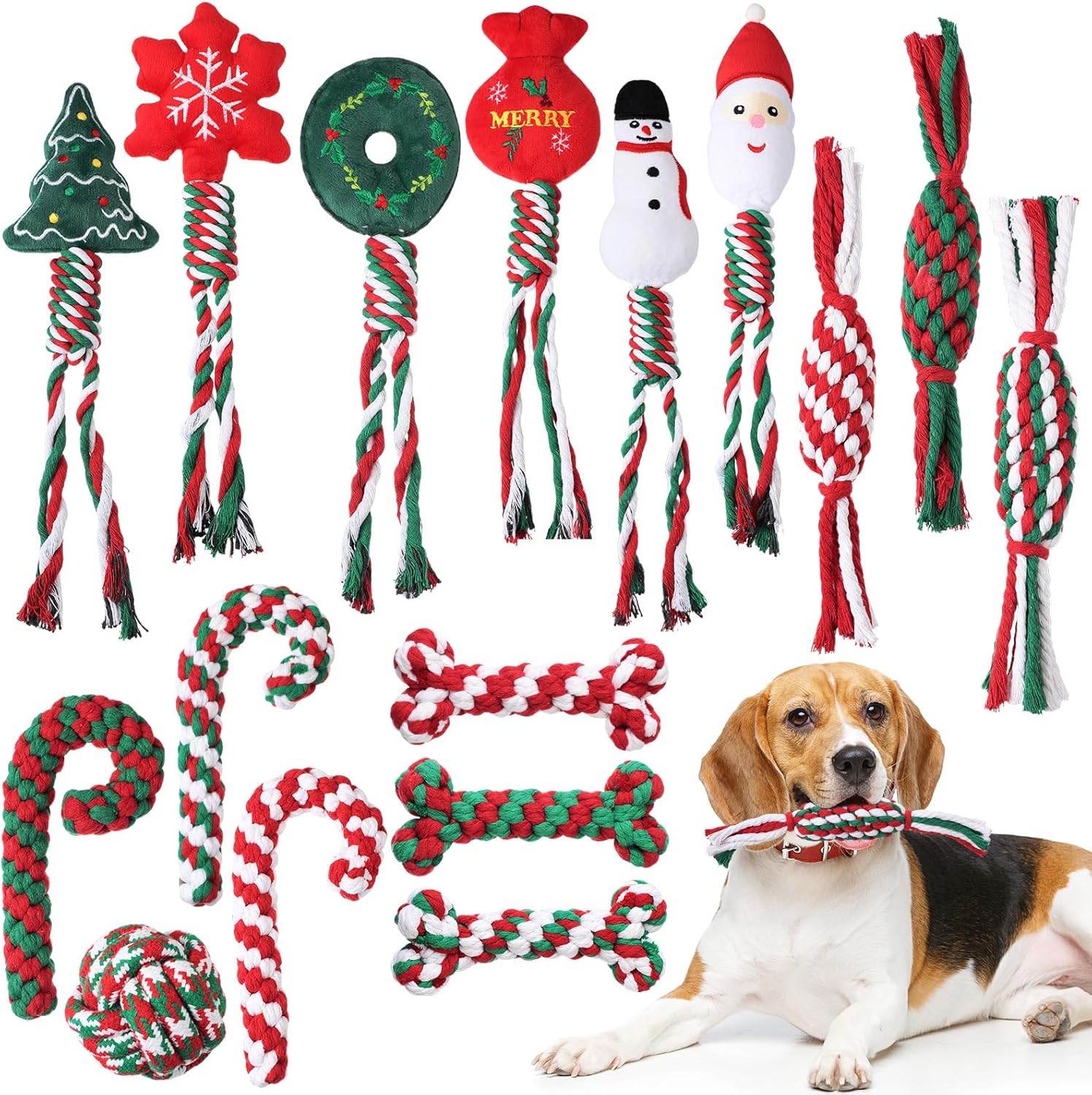 Pet Supplies Glimin 30 Pcs Christmas Dog Chew Toys Puppy Dog Rope