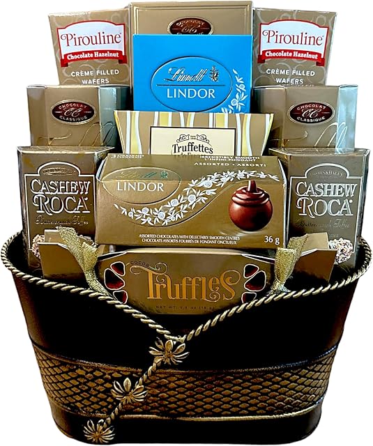 Produits de chocolat Gift espadrilles - Comprend les truffes de cacao, les chocolats au lait, le caramel et le sel de mer, et plus encore.