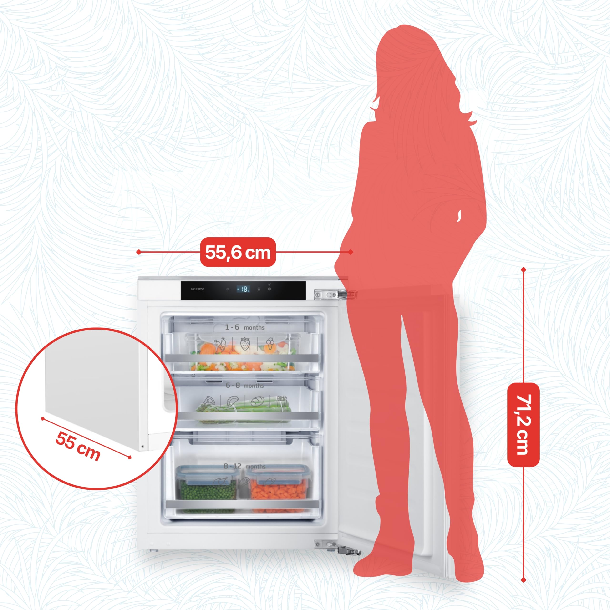 Amica EGSX 321 210 Gefrierschrank, 712 mm Nische, Festtür-Technik, Energieeffizienzklasse D