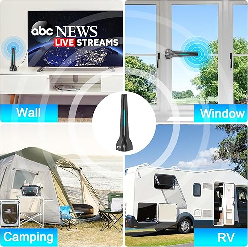 Miniatura 4 de HIDB Antena de TV para Smart TV - Antena de TV para Smart TV Interior - Base magnética - Antena de TV inteligente compatible con señales de 720p,