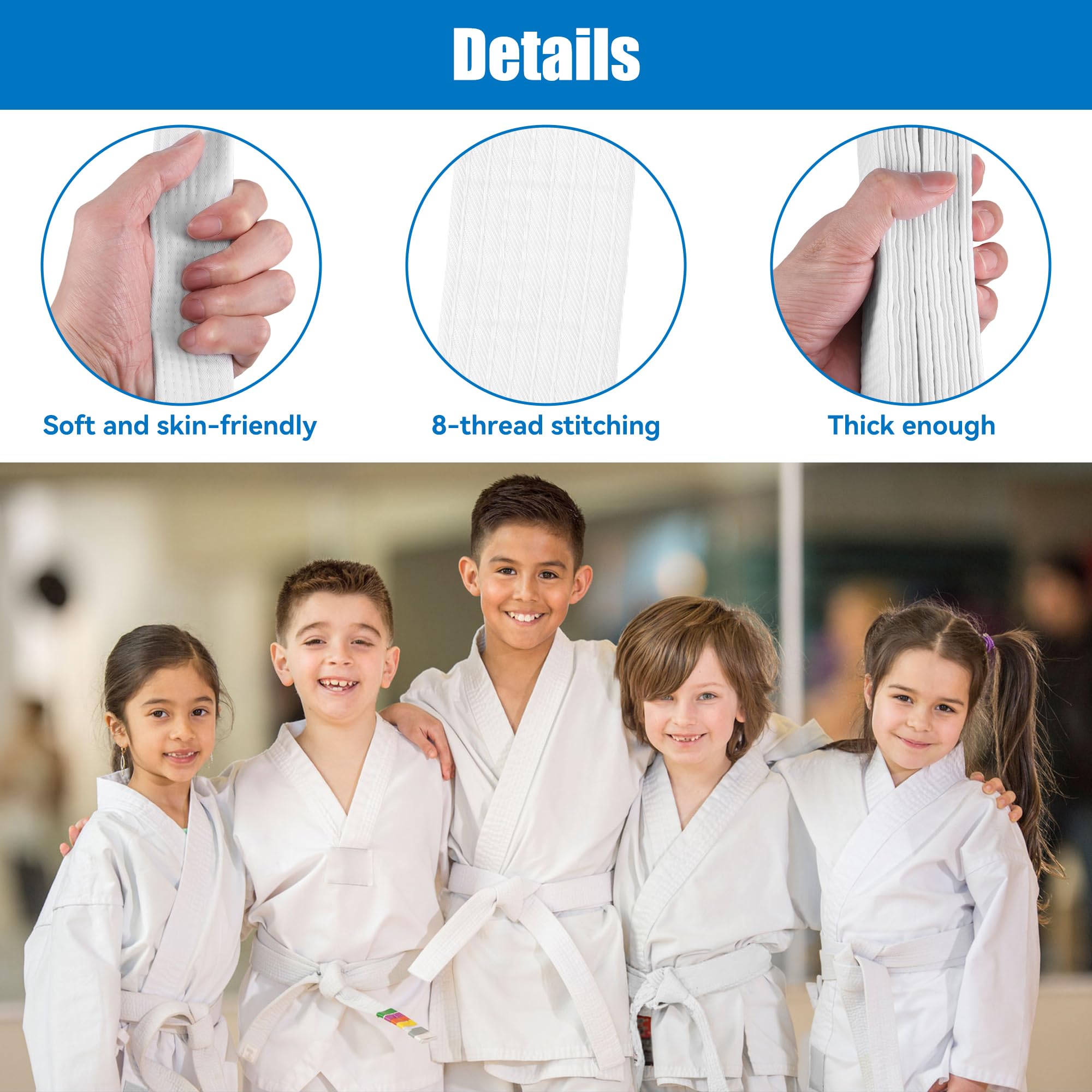 2 sztuki judo karate pasek do sztuki walki karate judo bawełna Taekwondo Belts profesjonalny pasek do karate aikido biały pas dla dzieci dorosłych pas do sportów walki 260 cm