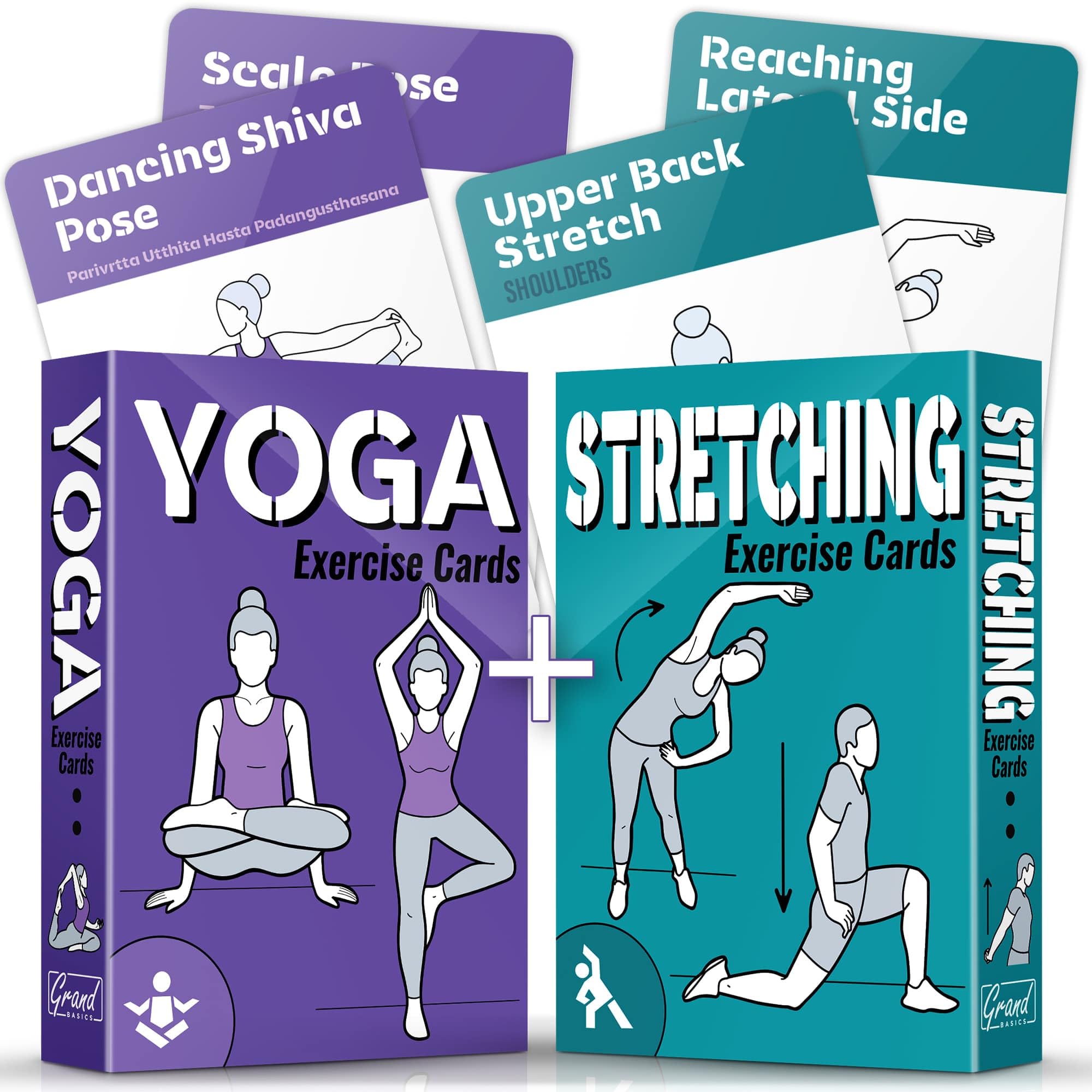 Amazon.com: [2-PACK] Yoga & Stretching Exercise Cards with 121+