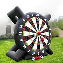 Outdoor Football Dartboard, Outdoor Football Dart Inflatable Target - Includes Storage Bag, Blower and Air Pump - Giant Football Dartboard Set with 8 Footballs, for Adults/Kids C-10FT