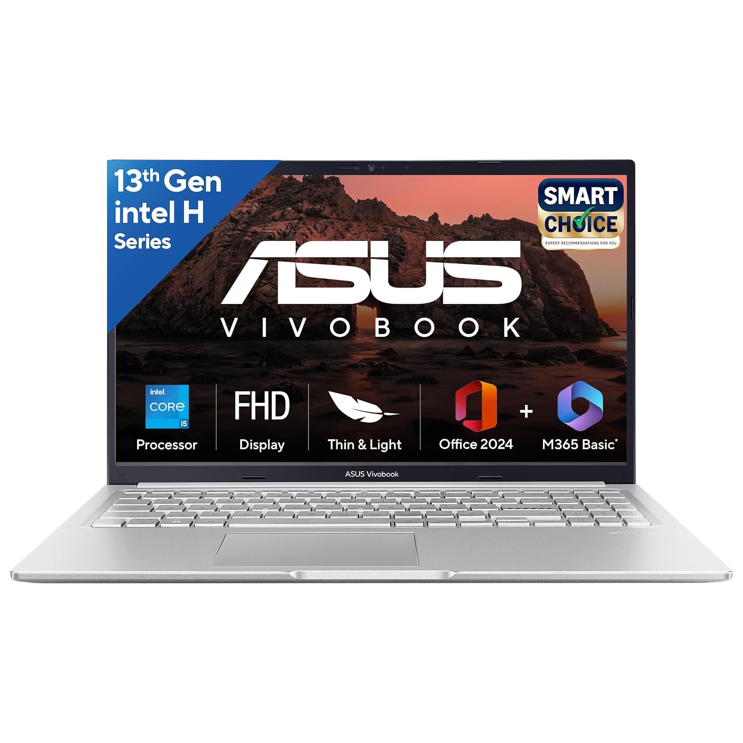 ASUS Vivobook 15, Smartchoice,Intel Corei5 13thGen 13420H, 16GB RAM, 512GB SSD, FHD 15.6″, Win11, Office Home’24, M365 Basic (1Year)*, Cool Silver, 1.70kg, X1502VA-BQ835WS, Intel UHD iGPU, Laptop ASUS Vivobook 15, Smartchoice,Intel Corei5 13thGen 13420H, 16GB RAM, 512GB SSD, FHD 15.6″, Win11, Office Home’24, M365 Basic (1Year)*, Cool Silver, 1.70kg, X1502VA-BQ835WS, Intel UHD iGPU, Laptop