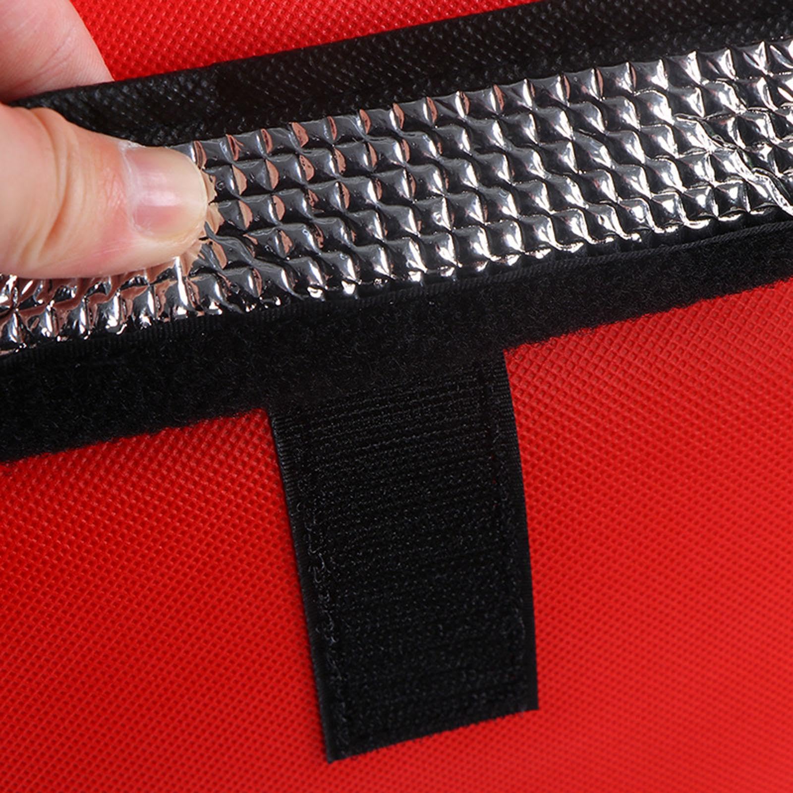 Insulated Bag Warmer Pack Sturdy Foldable Multiuse Large Capacity Pizza Carrier Insulated Bag for Food Service, Red