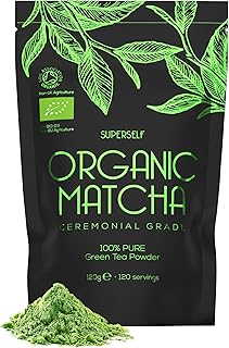 Organic Matcha Green Tea Powder - Ceremonial Grade - 120g (120 servings) - Premium Matcha Tea Powder - Certified Organic by The Soil Association - 100% Pure Stone Ground Tea Leaves - Vegan