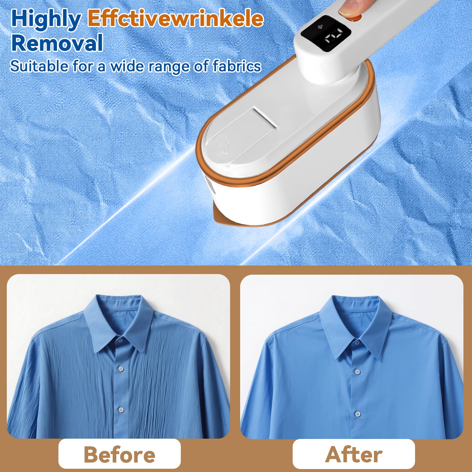 Défroisseur Vapeur Portable 140Ml, Fer À Repasser Vertical 1200W, Réchauffrage Rapide En 15S