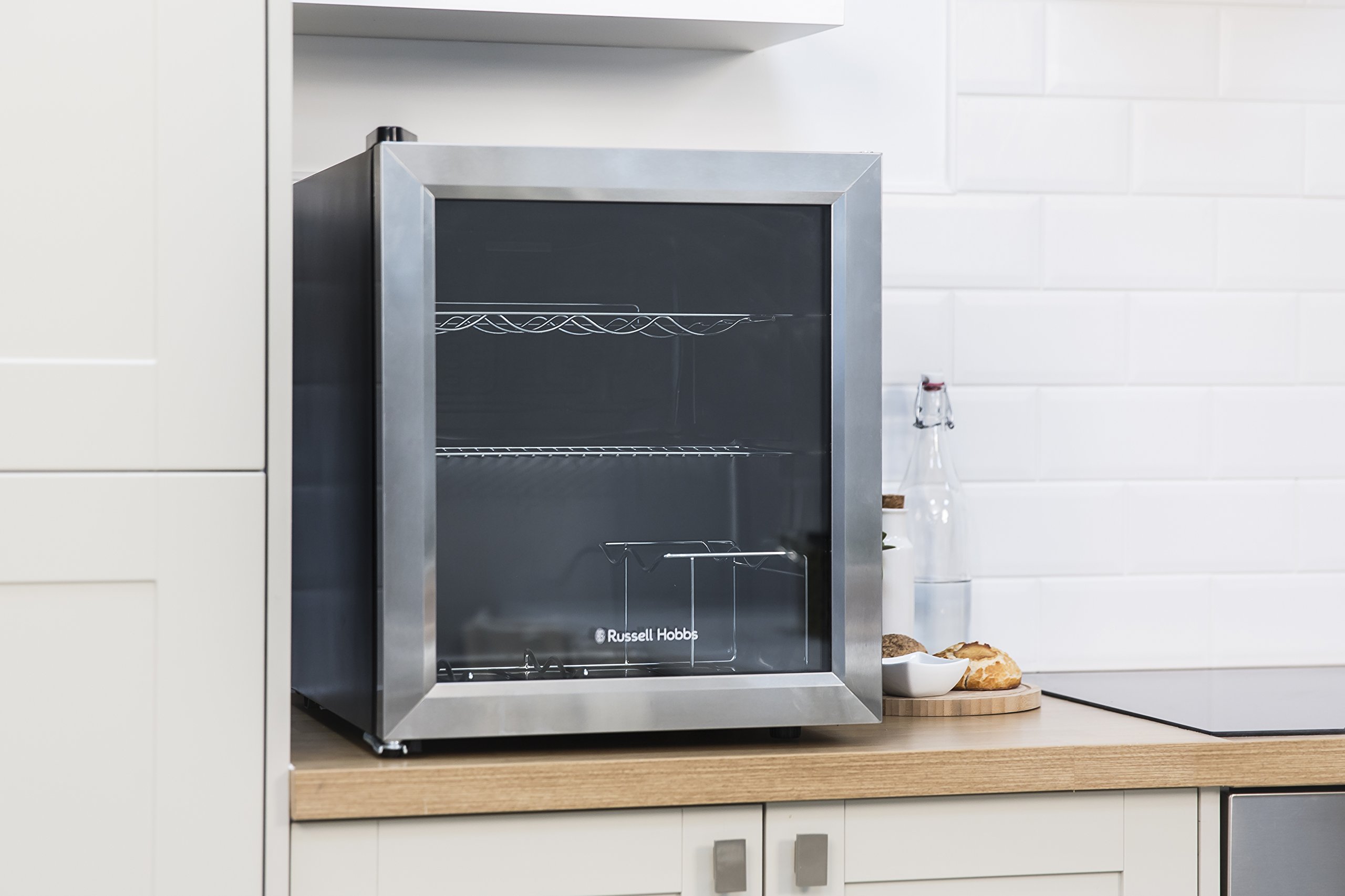 Russell Hobbs RHGWC3SS Table Top Wine/Drinks Cooler with Glass Door, 12 bottle capacity