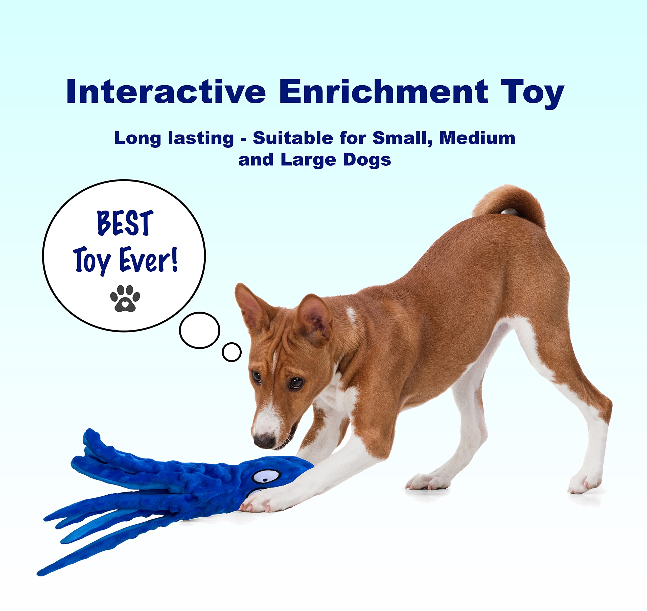 Squeaky Octopus Dog Toy - No Stuffing, Floating Chew Toy For Puppies & Small To Large Dogs