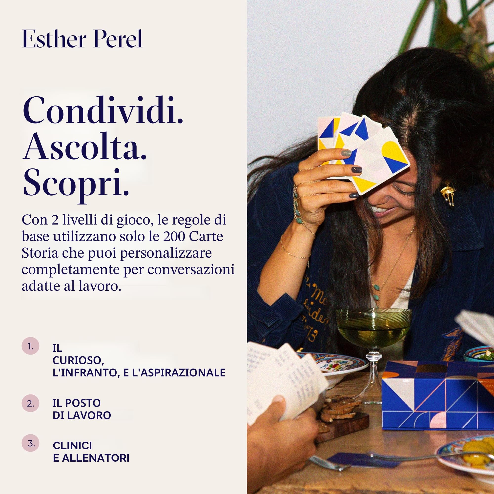 ESTHER PEREL Dove dovremmo iniziare? Un gioco di storie - Carte di conversazione per coppie e amici - 200 carte prompt - 2-6 giocatori - Giochi di carte per coppie e