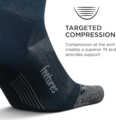 Miniatura 3 de Feetures Elite Ultra Light Mini Crew Sock  Calcetines para correr de sendero para mujeres y hombres  Compresión dirigida  Reducción de ampollas Azul