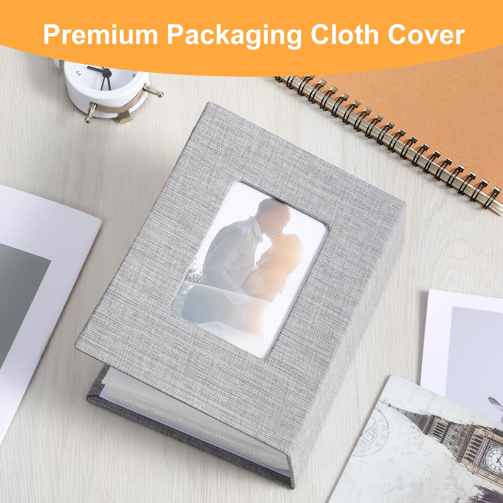 Álbum de fotos pequeño de 4 x 6 pulgadas, 100 páginas con capacidad para 200 fotos, capacidad extragrande, álbumes de fotos de 4 x 6 pulgadas, páginas sin ácidos, para fotos, aniversarios familiares