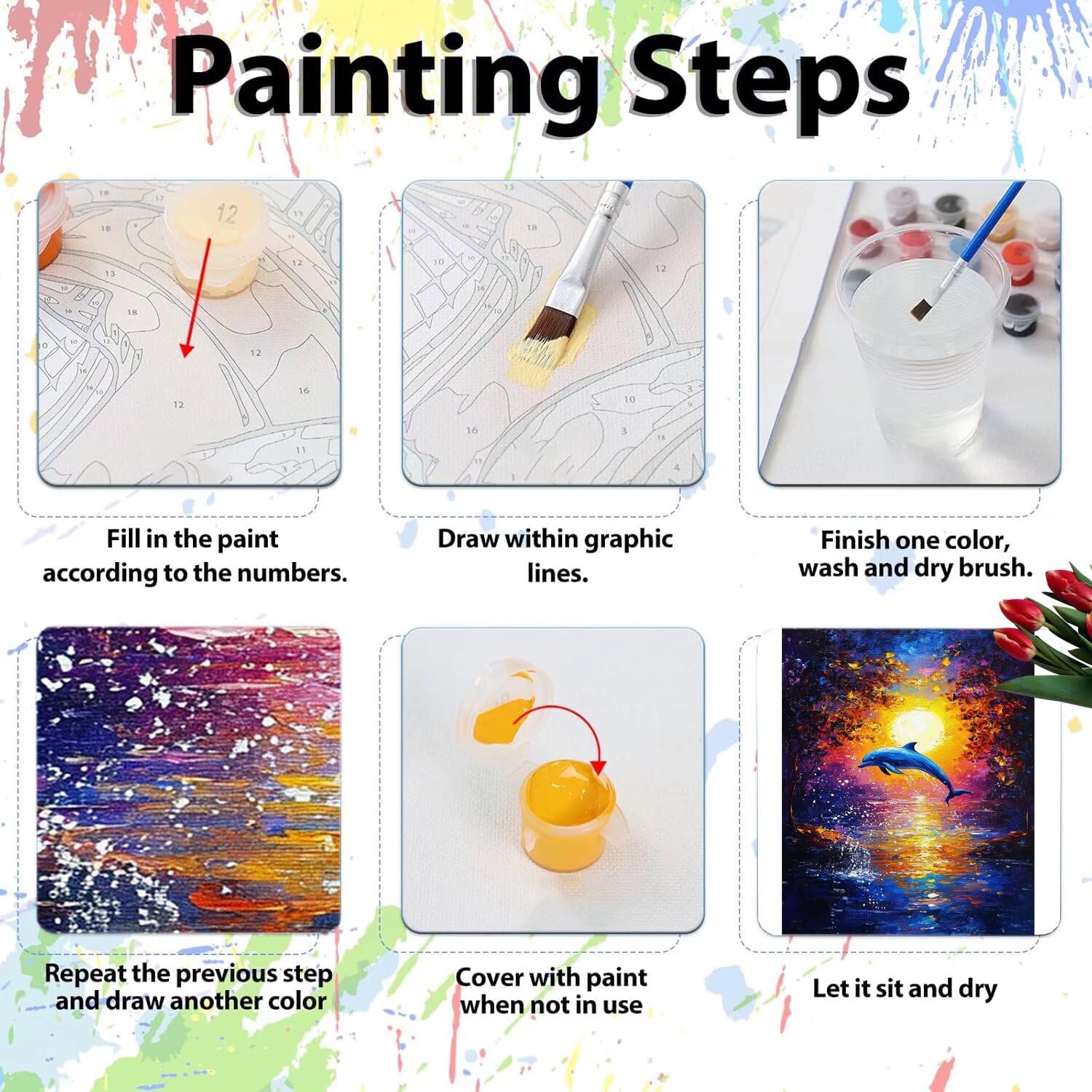 Pintar por Numeros Adultos pintar por numeros niños manualidades niños 10 años, DIY Pintar por Números de Pincel y Pintura acrílica Decoraciones para el Hogar Manualidades, sin Marco 60x80cm C-12