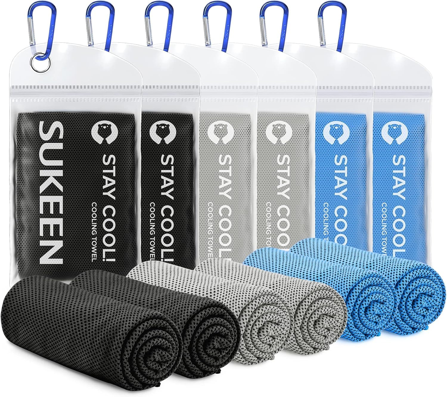 Sukeen 8 Pack Cooling Towels(40"x12") for Neck and Face, Sweat Cooling Rags — Amazon image 8