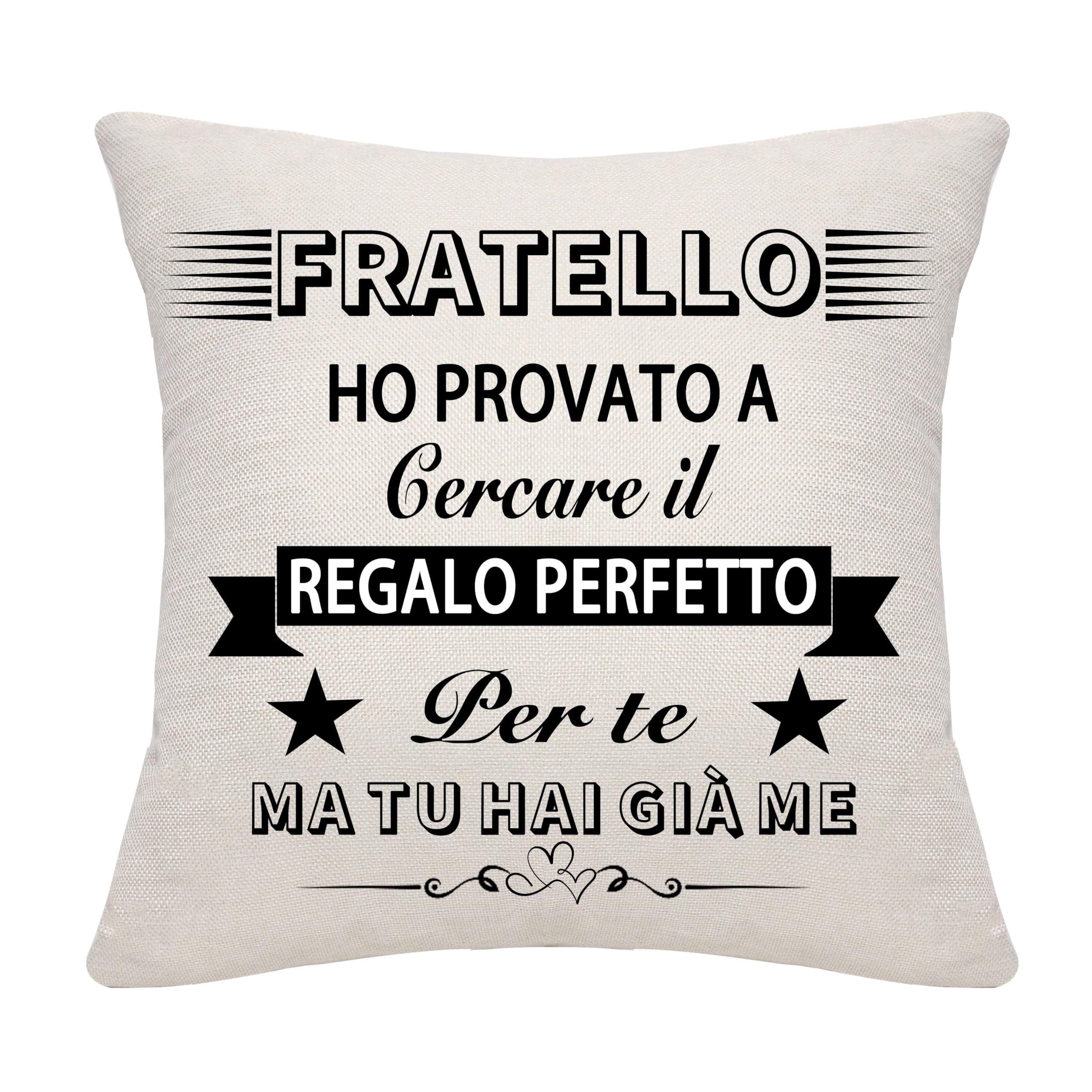 Bommex Divertente copertura del cuscino per il fratello da sorella o fratello regalo di compleanno regalo di laurea regalo di Natale(fratello)