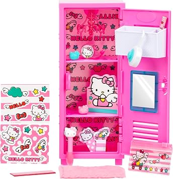 REAL LITTLES Hello Kitty Micro Locker with Over 15 Tiny Surprises Inside! Customize and Decorate Your Locker and Discover Real Working Hello Kitty Micro Stationery