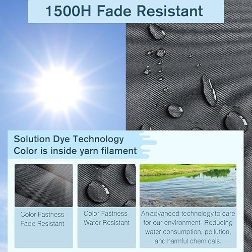 Miniatura 3 de HAVARGO Cojines de asiento para exteriores, cojines de asiento de patio, 18.5 x 16 pulgadas, impermeables, 1500H, resistentes a la decoloración,