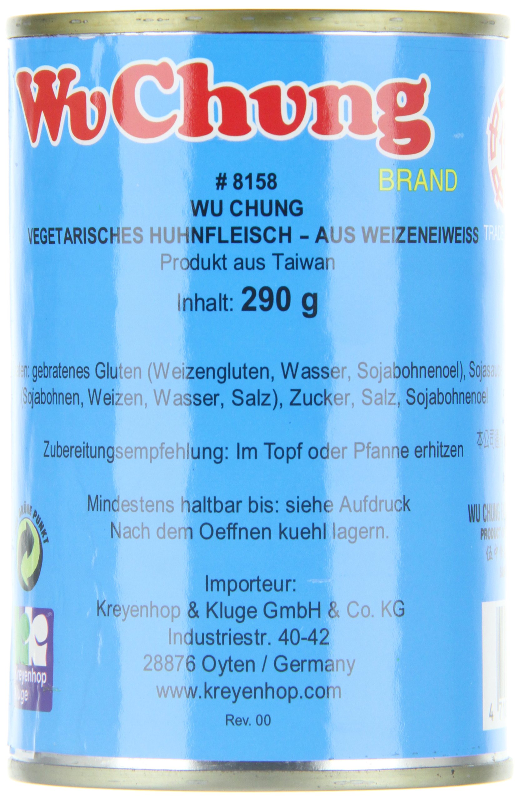 Wu Chung Imitación de Gluten de Trigo de Pollo Pack de 1 x 290 Gr 290 g