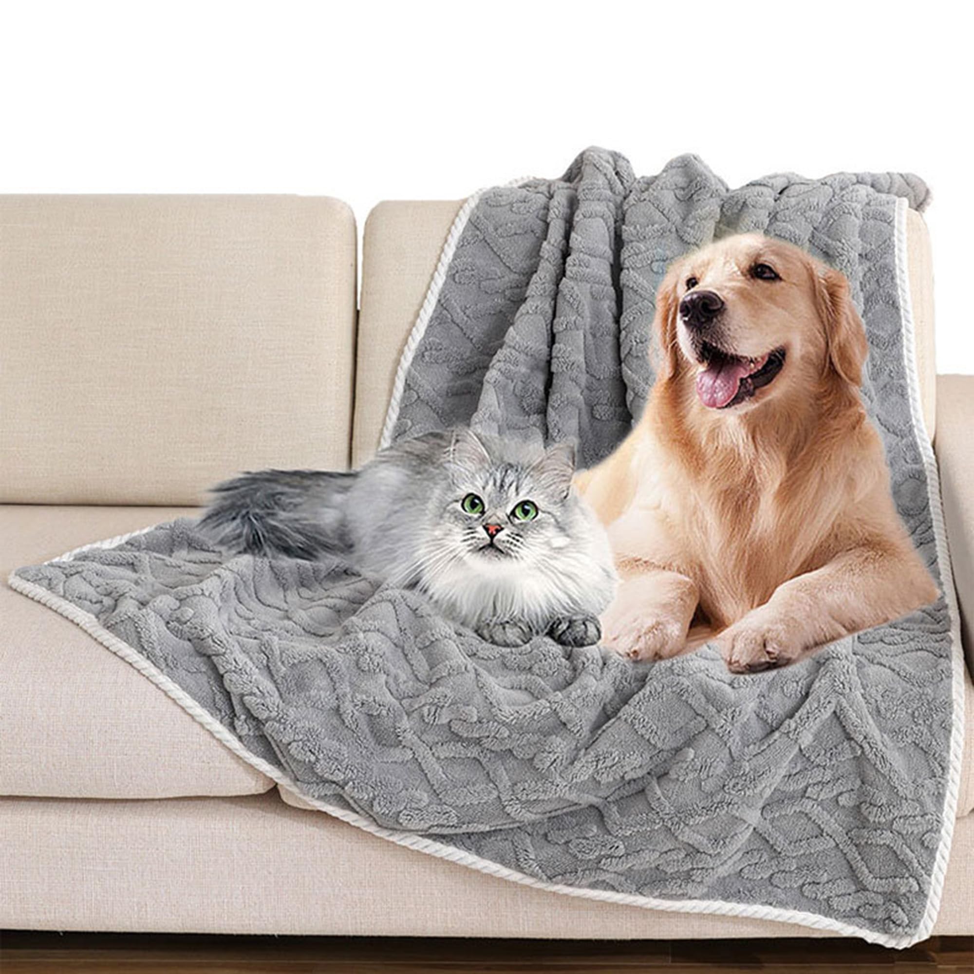 Manta calmante de forro polar para mascotas, paquete de 3 mantas cálidas y suaves para perros, mantas de felpa lavable y versátil, manta para perros y gatos pequeños y medianos (café, 3