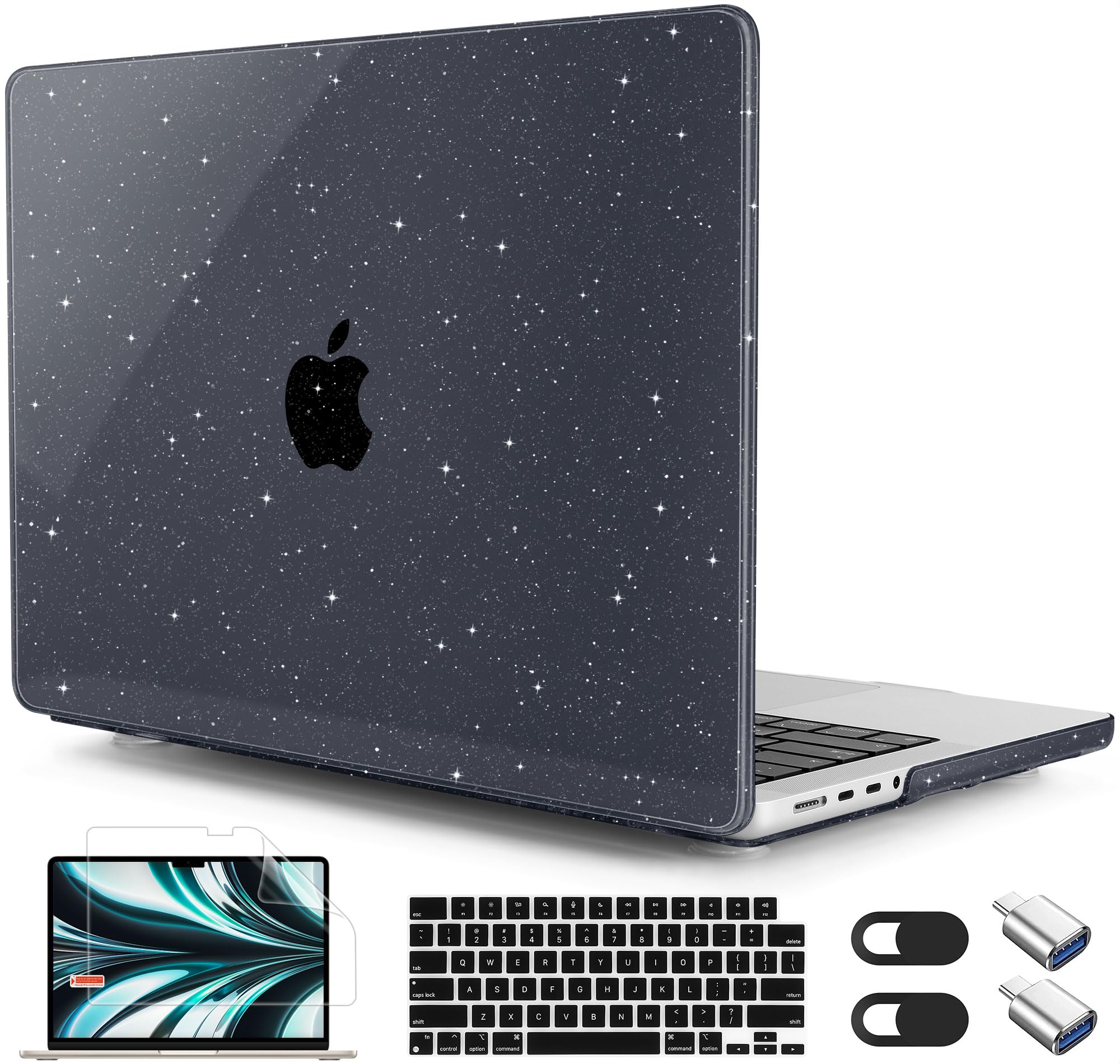 Mektronfor M4 MacBook Pro 14-inch Case 2024 A3112 A3401 A3185 Compatible with 2023 M3 A2918 A2992 M2 A2779 2021 M1 A2442 Pro/Max Cover for Mac Pro 14" with Touch ID, A-Gypsophila Black