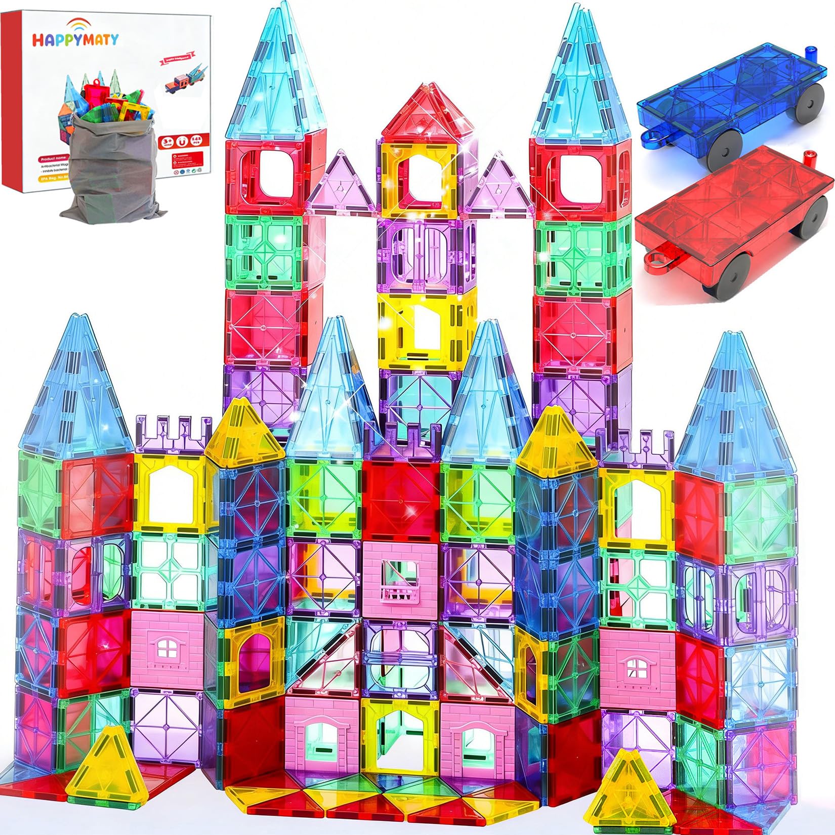 HAPPYMATY Antibacterial Magnetic Tiles