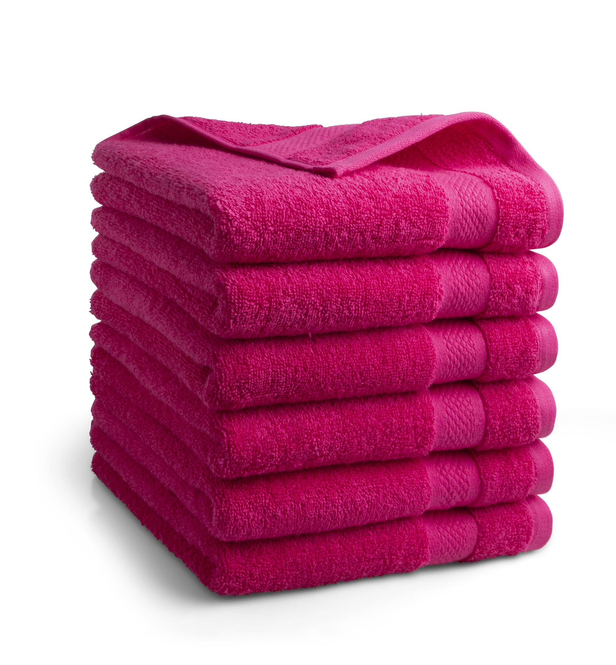 DoubleDry Premium Handtücher Set - 6 Stück 50 X 100 cm Baumwolle - 500 g/m² - Weich & Saugstark - Handtuch Badetuch badehandtücher für Bad und Dusche (Rosa)
