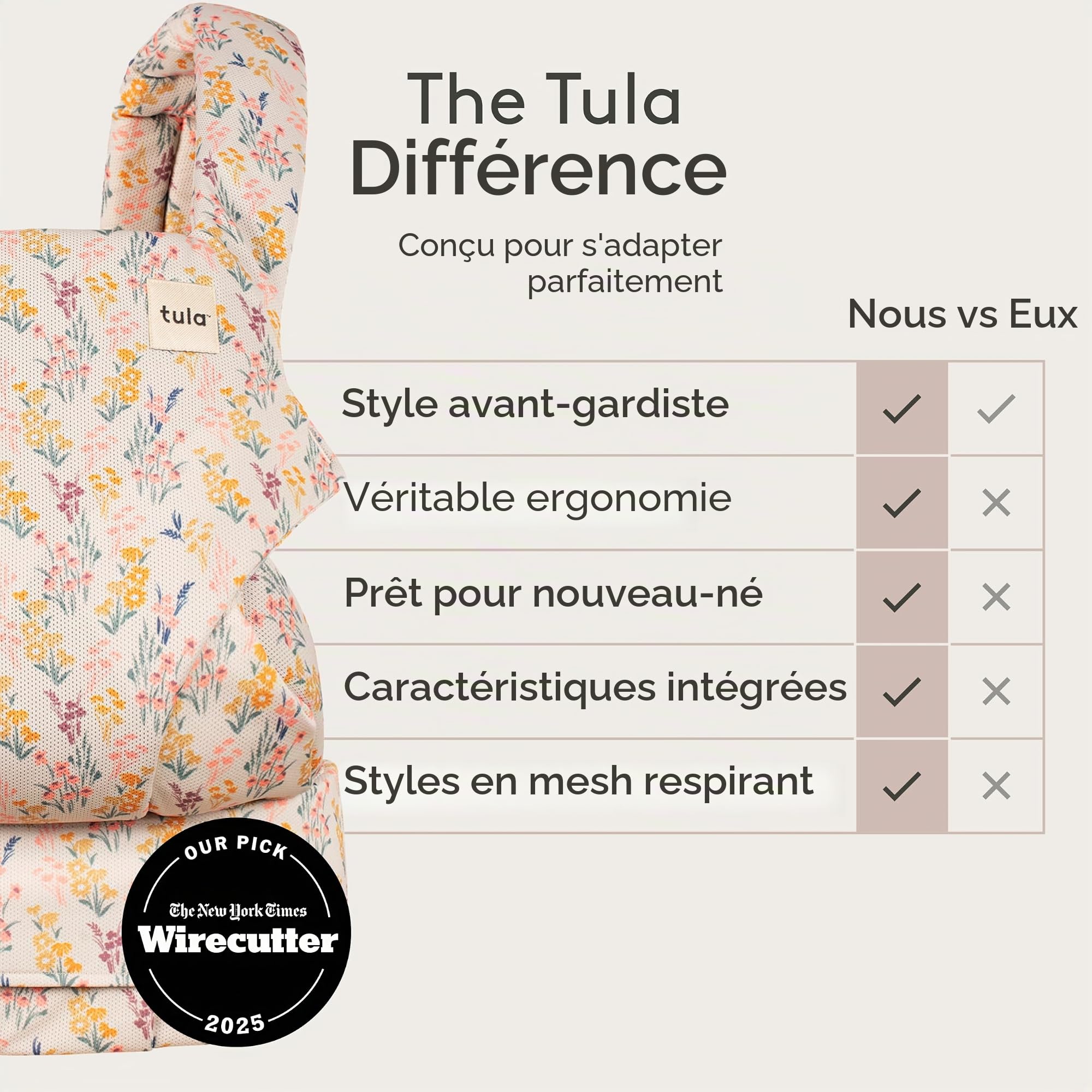 Tula Explore porte bébé des la naissance, porte bébé 3 en 1, face route, porte bebe dorsal (3.2-20.4 kg), Play