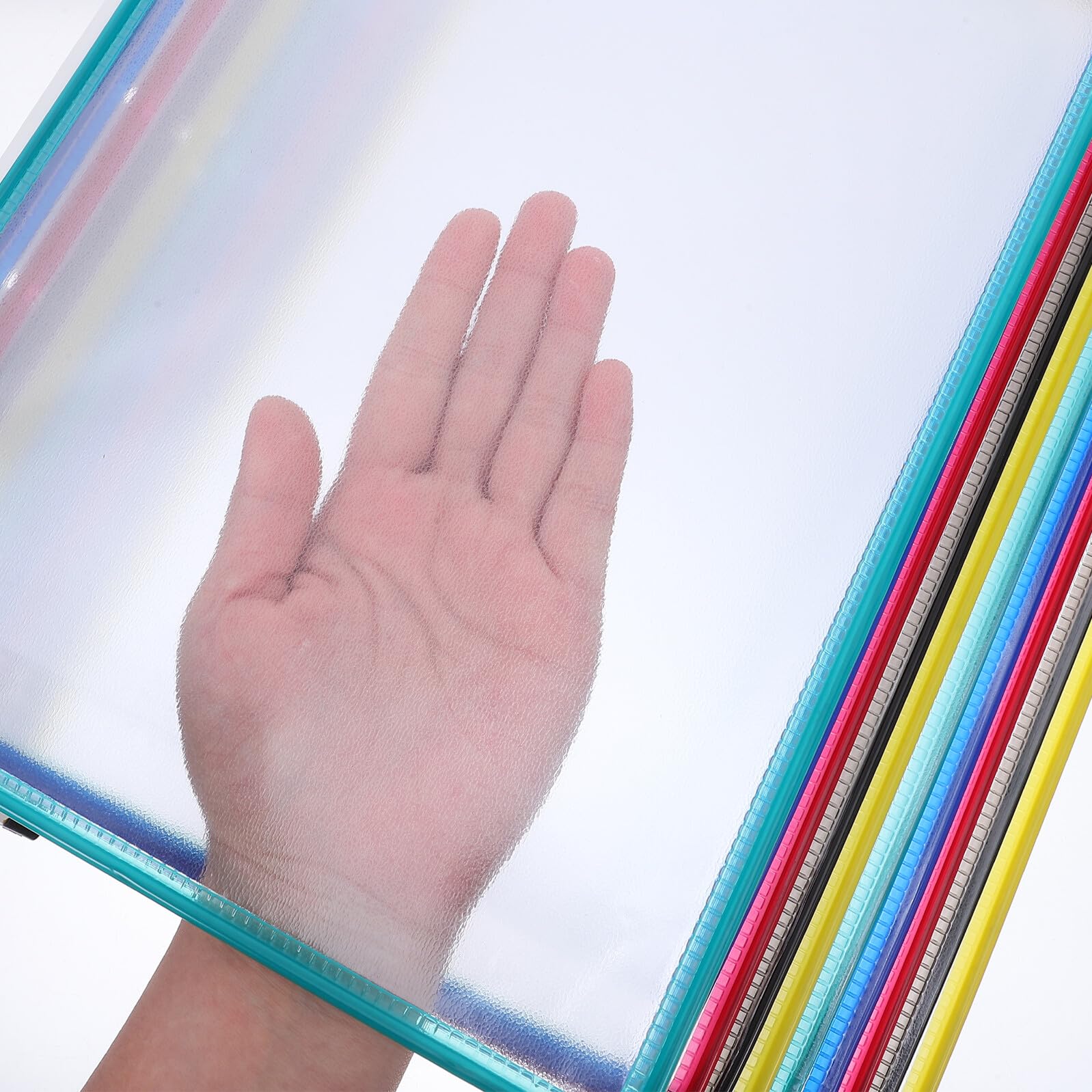 Wand Aktenorganizer aus Eisen mit 10 Transparenten PVC Fächern für A4 Dokumente Hängender Prospekthalter und Zeitschriftenständer für Büro Schule und Klinik